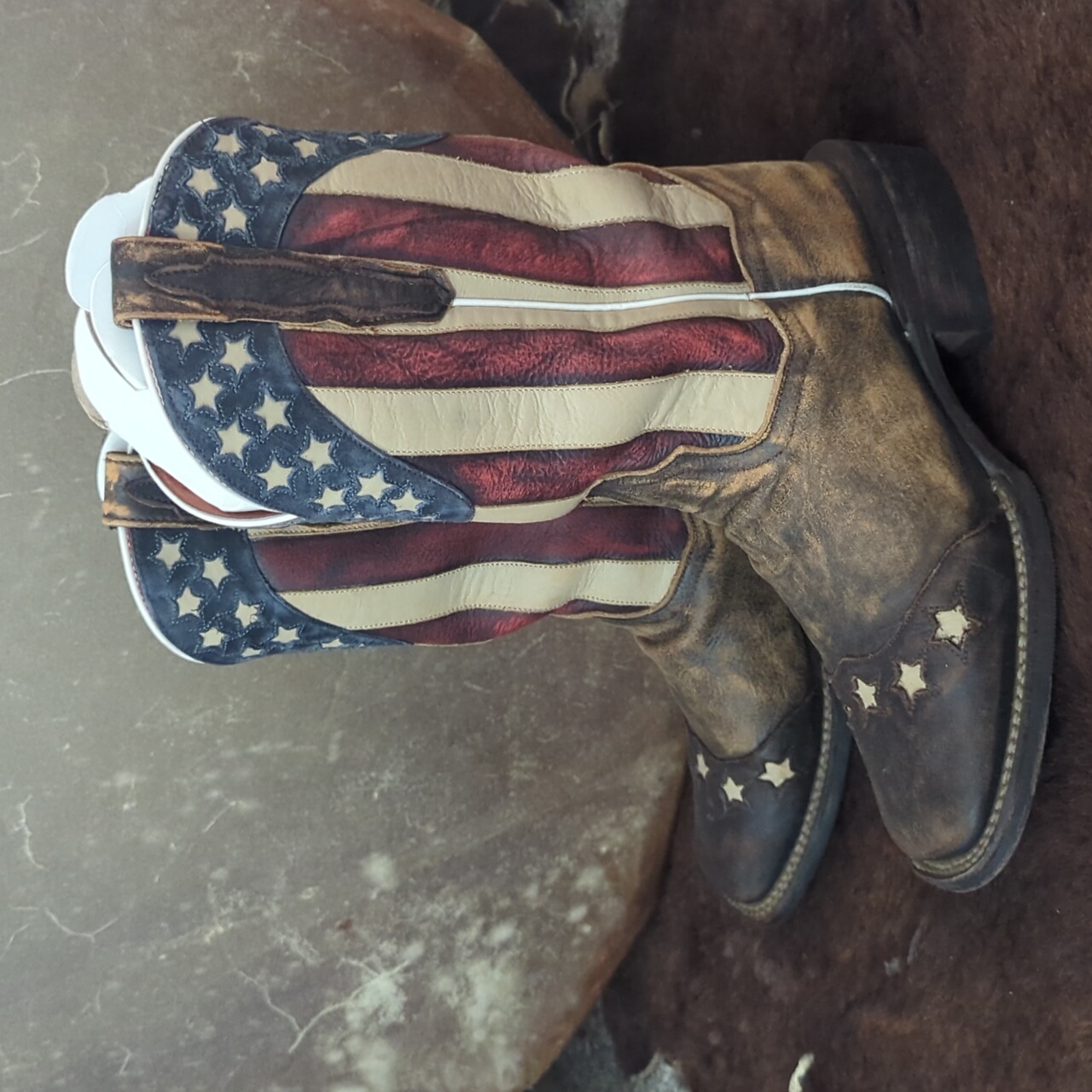 Dan Post Dp3914 "Betsy" American Flag Cowgirl Western Boots Square Toe Sz 7 Euc